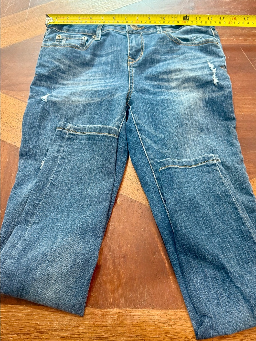 Aeropostale Size 6 Reg Skinny Jeggings Dark Wash Distressed Stretch - Picture 12 of 15